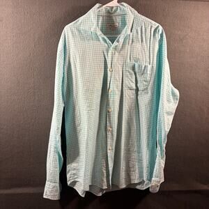 peter millar men cotton shirt large blue gingham golf performance outdoor camp